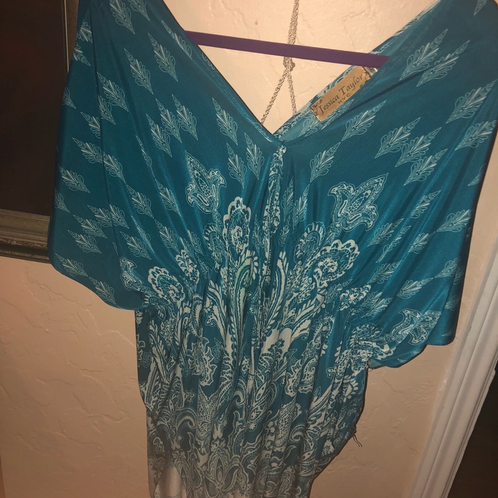Blue mandala/ Japanese blouse